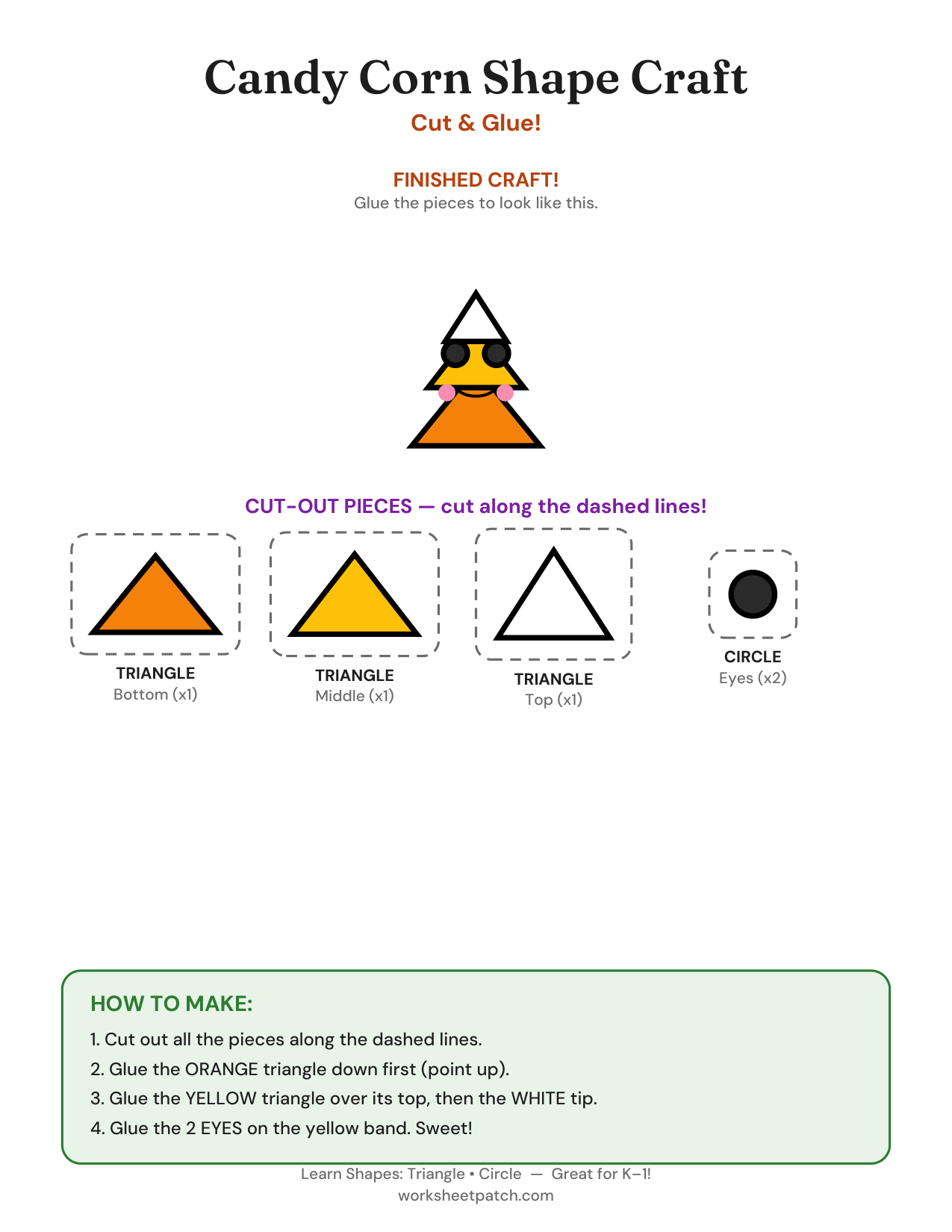 Candy Corn shape craft