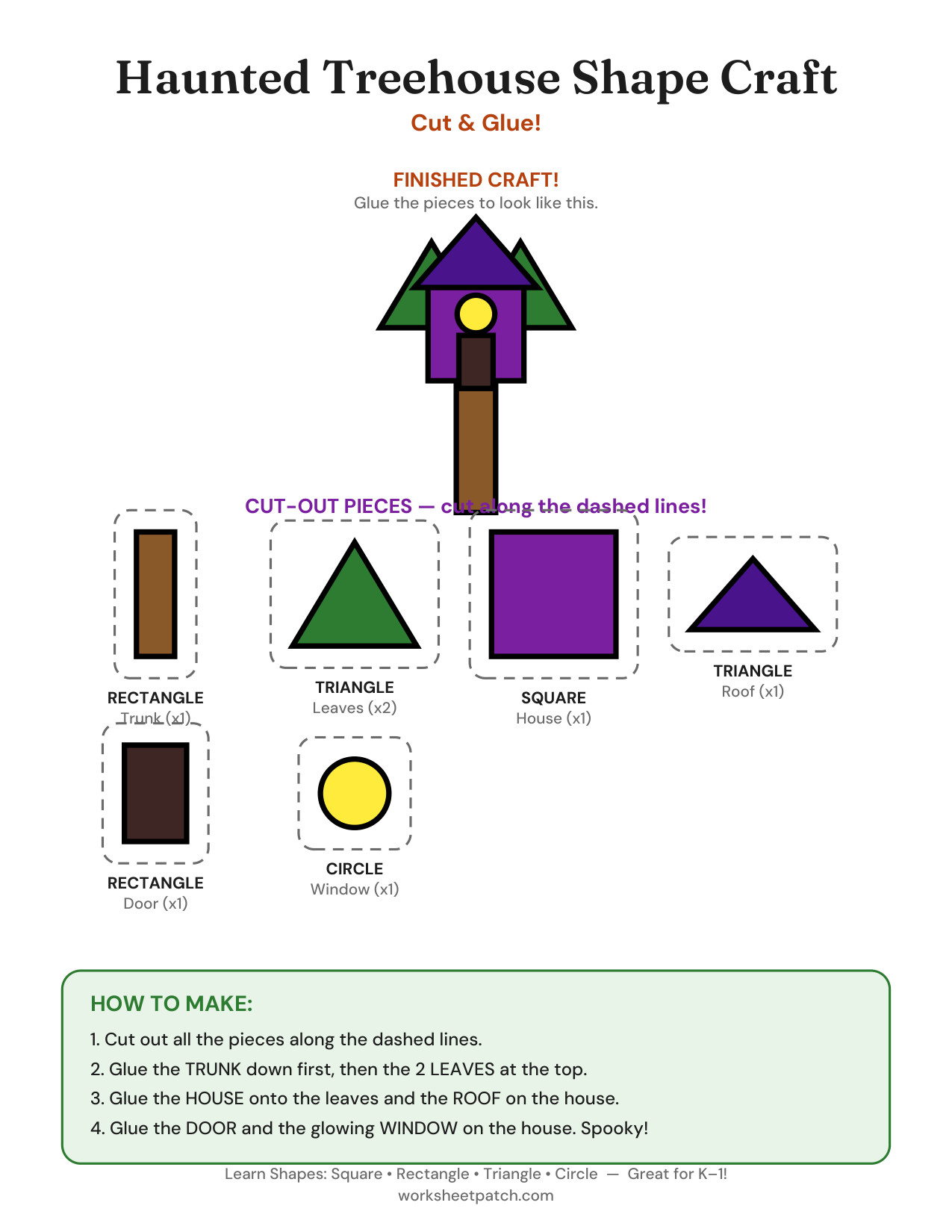Haunted Treehouse shape craft