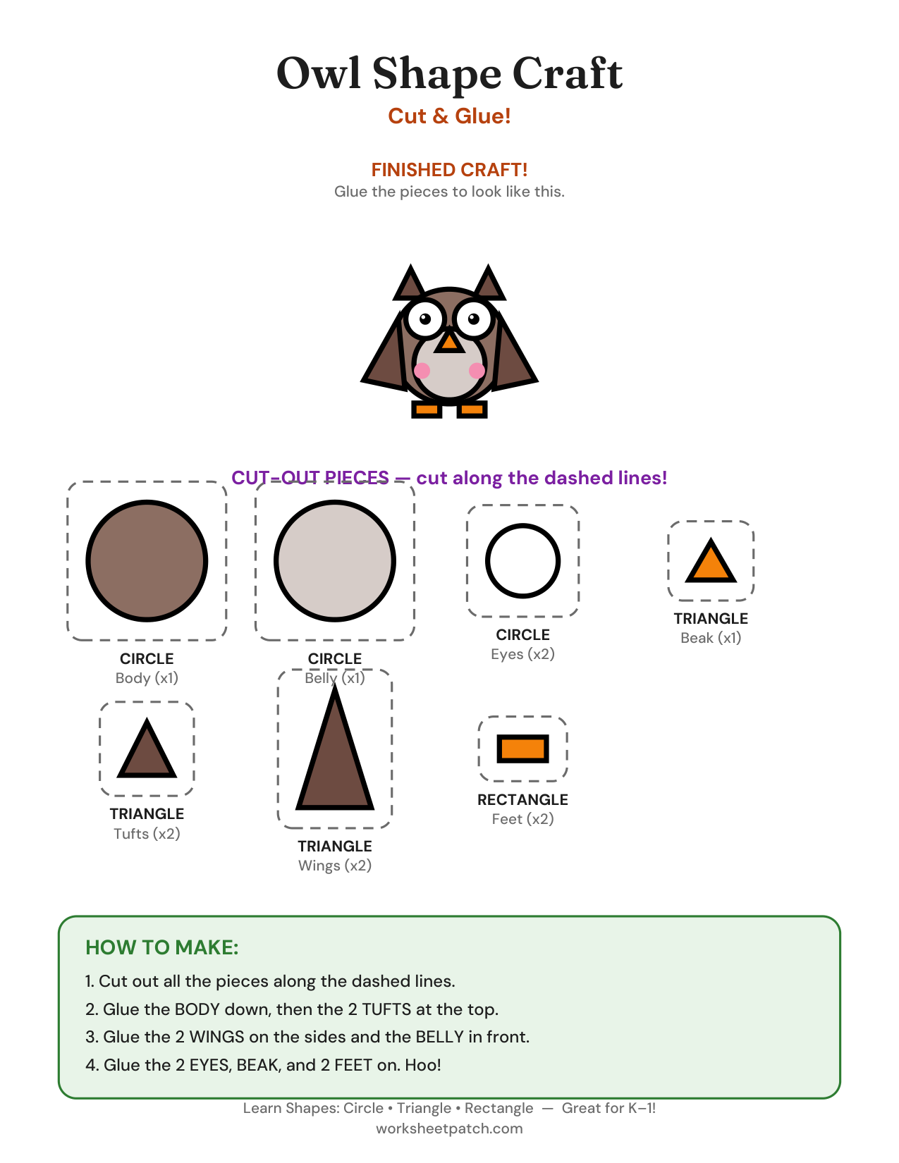 Owl shape craft