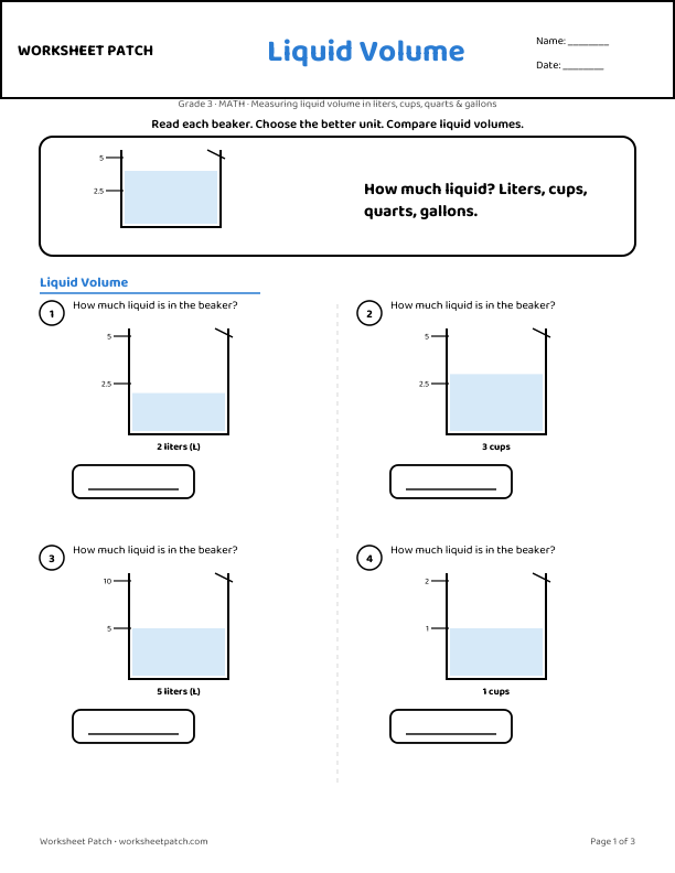 Day 3 worksheet — sample page from the package