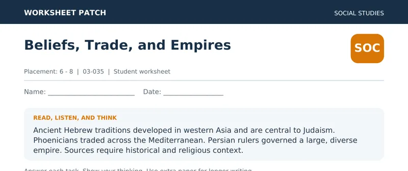 Page 1 preview of Beliefs, Trade, and Empires