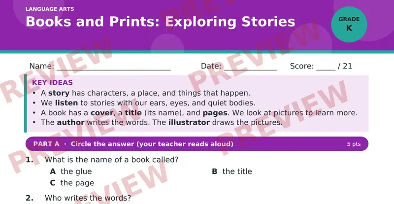 Page 1 preview of Books and Prints: Exploring Stories
