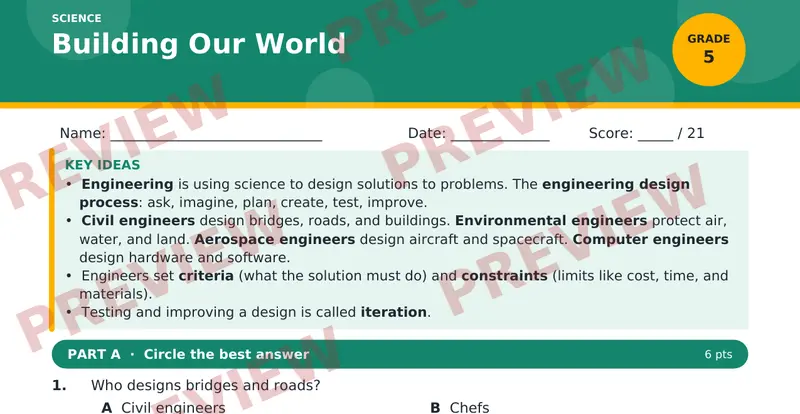 Page 1 preview of Building Our World