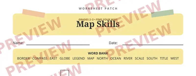 Partial preview of Maps Crossword Puzzle