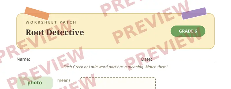 Partial preview of Affixes Greek Latin Cut and Paste