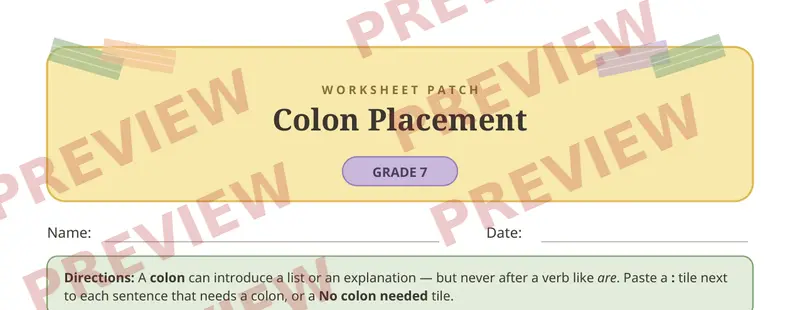 Partial preview of Colons Cut and Paste