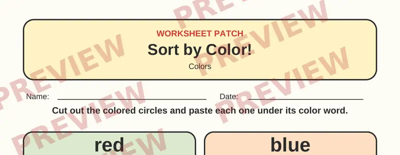 Partial preview of Colors Cut and Paste