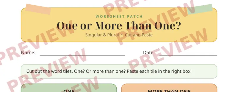 Partial preview of Singular Plural Cut and Paste
