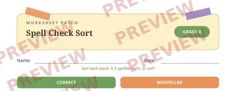 Partial preview of Spelling Cut and Paste