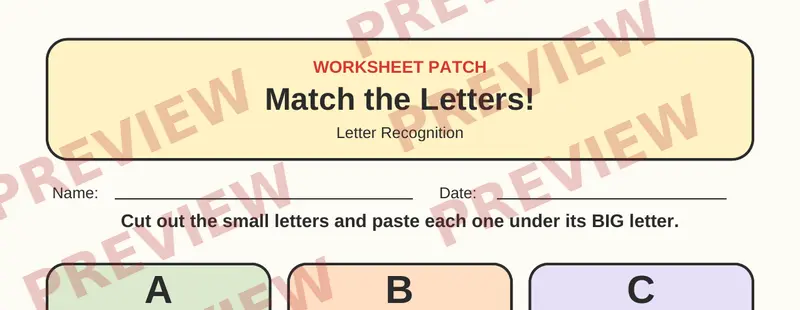 Partial preview of Uppercase Lowercase Cut and Paste
