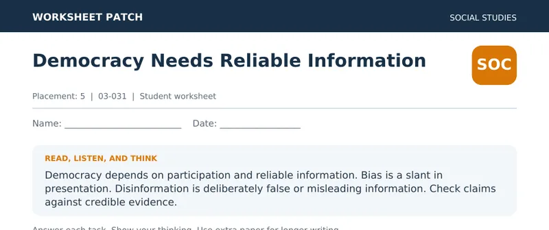 Page 1 preview of Democracy Needs Reliable Information