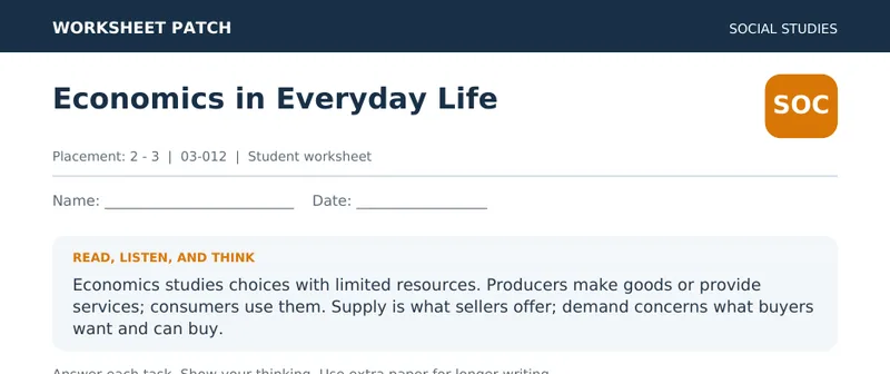 Page 1 preview of Economics in Everyday Life