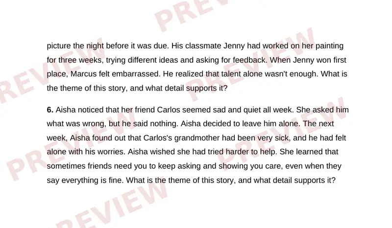 Page 2 partial preview of Finding the Theme of a Story