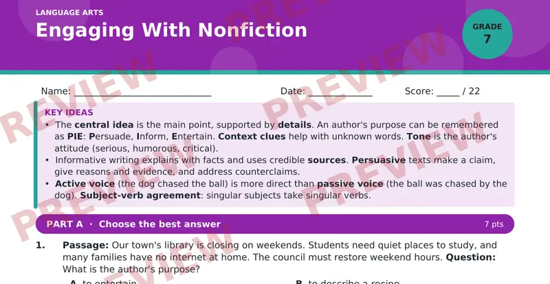 Page 1 preview of Engaging With Nonfiction