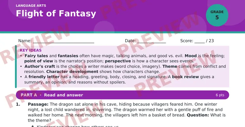 Page 1 preview of Flight of Fantasy