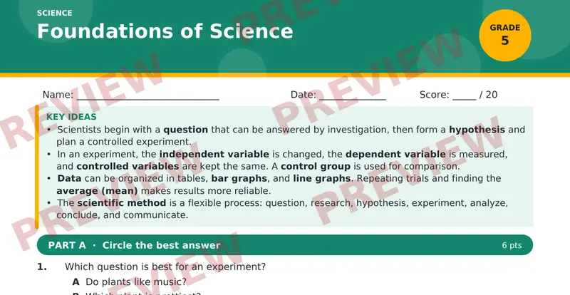 Page 1 preview of Foundations of Science