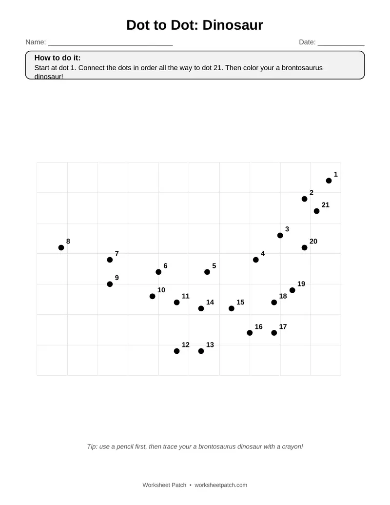 Page 1 preview of Dot to Dot: Dinosaur