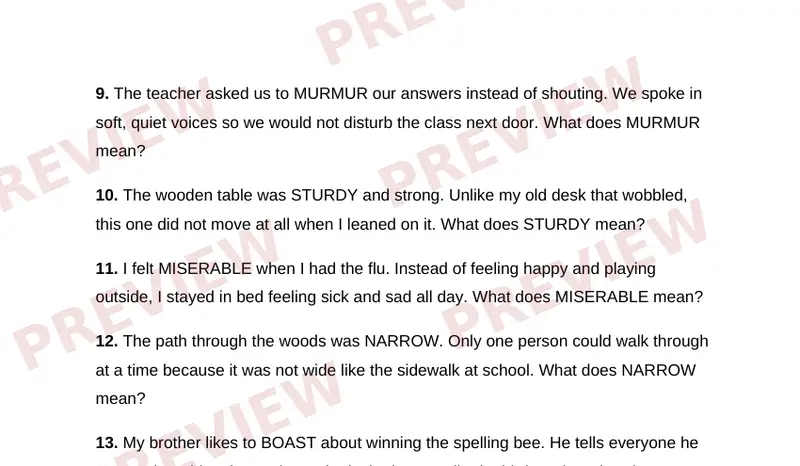 Page 2 partial preview of Paragraph Context Clues