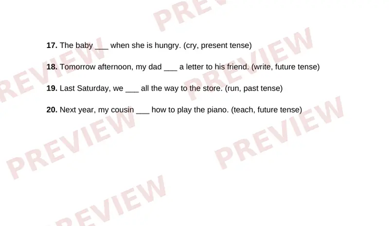 Page 2 partial preview of Verb Tense Time Travel
