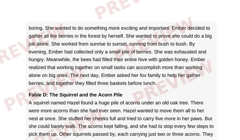 Page 2 partial preview of Same Lesson, Two Stories
