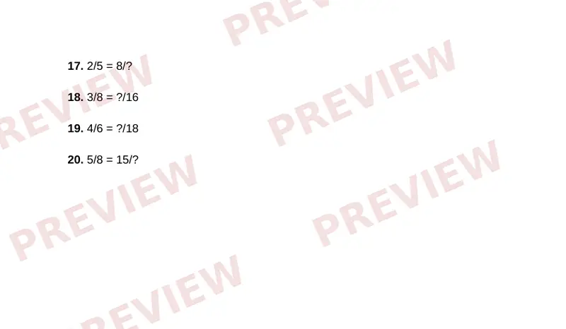 Page 2 partial preview of Equivalent Fractions