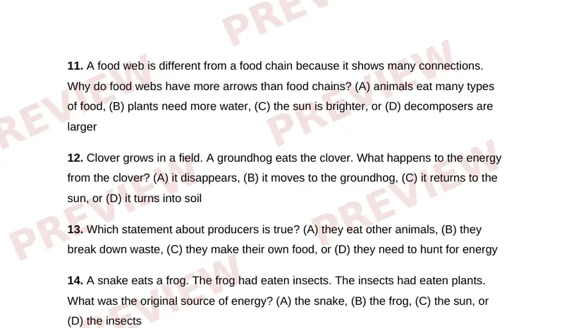 Page 2 partial preview of Ecosystems and Food Webs