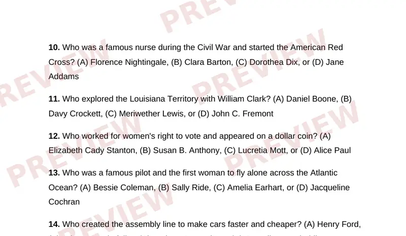 Page 2 partial preview of U.S. Historical Figures