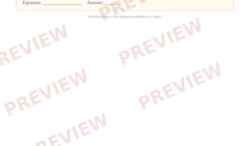 Page 2 partial preview of Halloween Add and Subtract