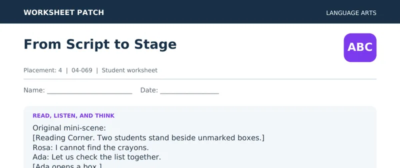 Page 1 preview of From Script to Stage — Grade 4