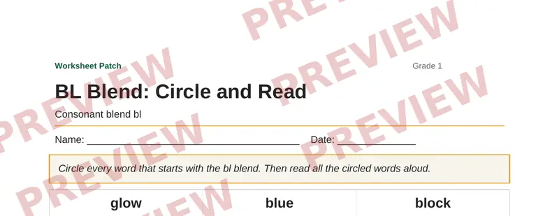 Partial preview of BL Blend: Circle and Read