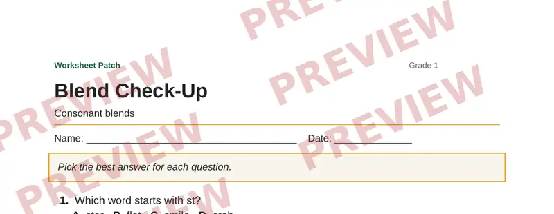 Partial preview of Blend Check-Up