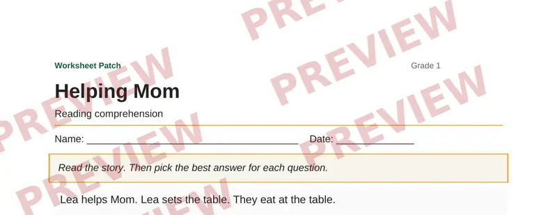 Partial preview of Helping Mom