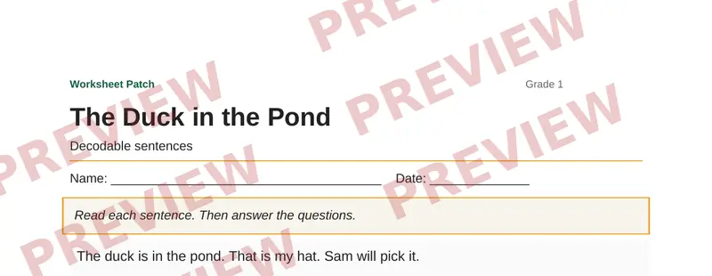 Partial preview of The Duck in the Pond