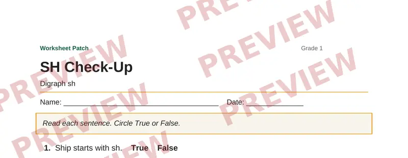 Partial preview of SH Check-Up