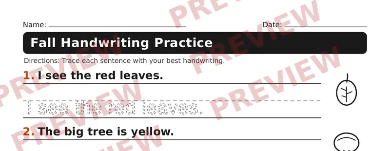 Partial preview of First Grade Handwriting Pack