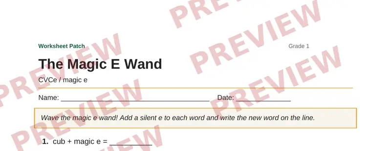 Partial preview of The Magic E Wand