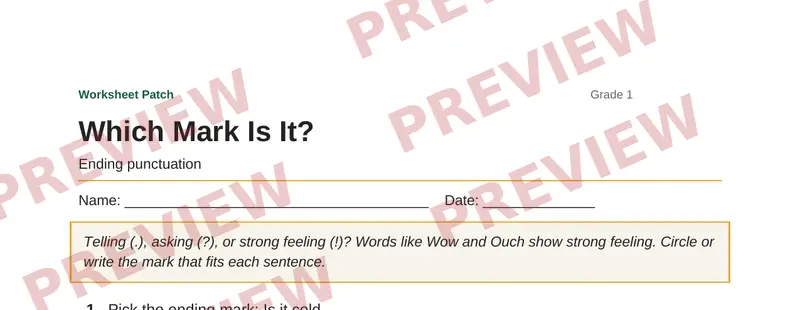 Partial preview of Which Mark Is It?