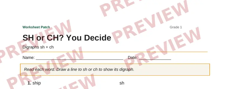 Partial preview of SH or CH? You Decide