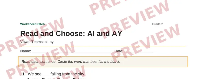 Partial preview of Read and Choose: AI and AY