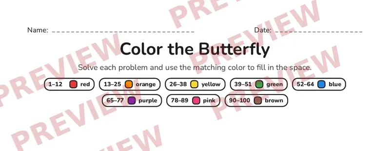 Partial preview of Second Grade Color by Math Pack