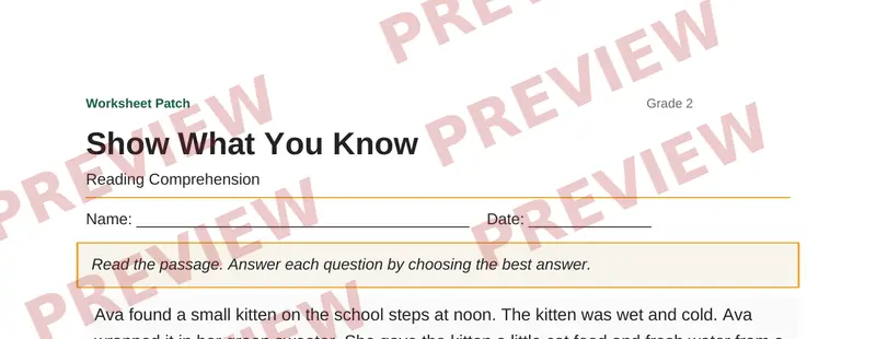 Partial preview of Show What You Know