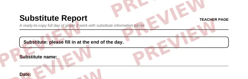 Partial preview of Grade 2 Complete Pack — 10 Printable Packs (Save 46%)