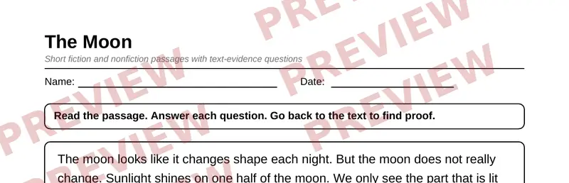 Partial preview of Grade 2 Reading Comprehension Passages Pack