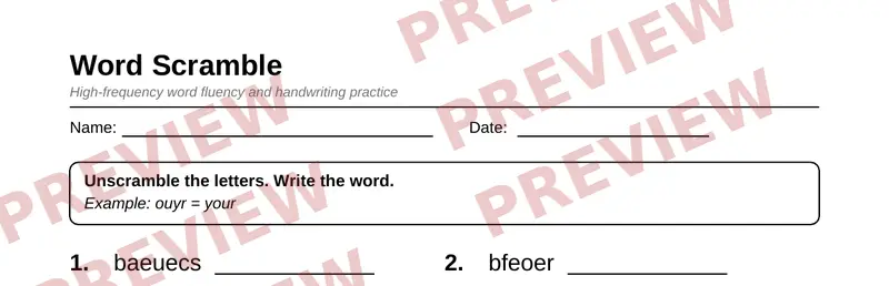 Partial preview of Grade 2 Sight Words & Handwriting Pack