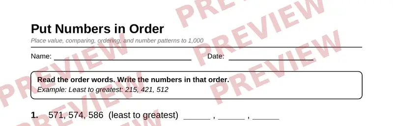 Partial preview of Grade 2 Place Value & Number Sense Pack