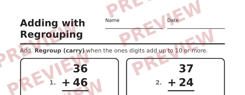 Partial preview of Second Grade Math Skills Pack