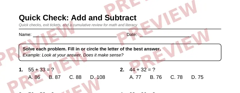 First page preview of Grade 2 Review & Test Prep Pack