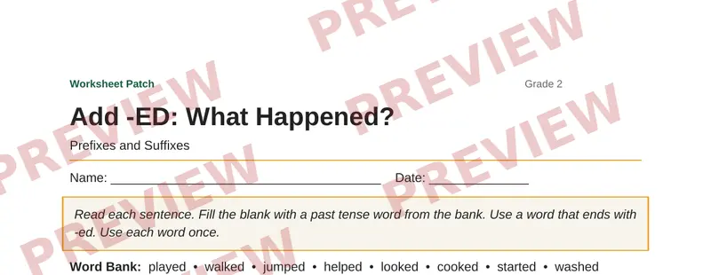 Partial preview of Add -ED: What Happened?