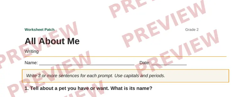 Partial preview of All About Me