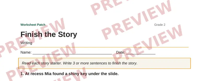 Partial preview of Finish the Story